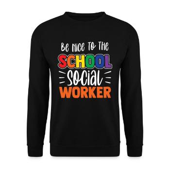 Soyez gentil avec l’école de profession de travailleur social - Sweat-shirt Unisexe - noir - Devant - Alina (178cm) & Michal (187cm)