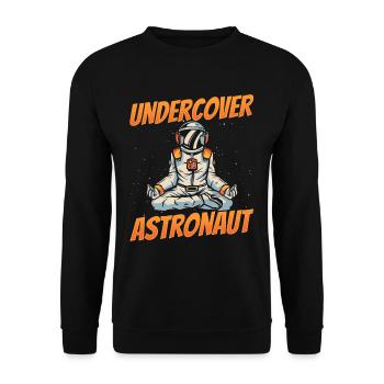 Undercover Astronaut Rocket Astronomy Space - Unisex Sweatshirt - black - Front - Alina (178cm) & Michal (187cm)