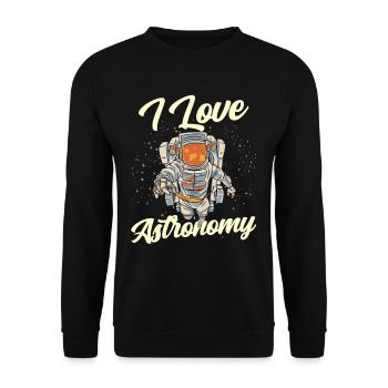J’adore l’astronomie Astronaute de fusée spatiale - Sweat-shirt Unisexe - noir - Devant - Alina (178cm) & Michal (187cm)