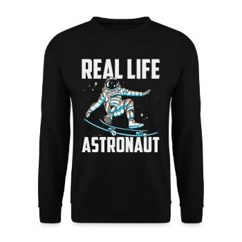 Real Life Astronaut Space Astronomy Rocket - Unisex Sweatshirt - black - Front - Alina (178cm) & Michal (187cm)