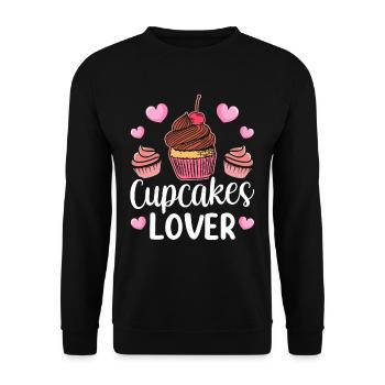 Cupcake Liebhaber Essen Cupcakes Süß - Unisex Pullover - Schwarz - Vorne - Alina (178cm) & Michal (187cm)