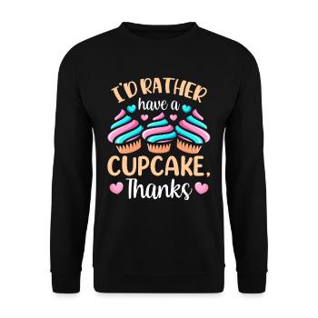 Ich Hätte Lieber Einen Cupcake Danke Cupcakes Süß - Unisex Pullover - Schwarz - Vorne - Alina (178cm) & Michal (187cm)