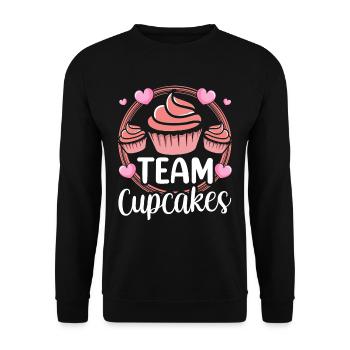 Team Cupcakes Lovers Cupcake Food Sweet - Unisex Sweatshirt - black - Front - Alina (178cm) & Michal (187cm)