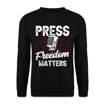 Press freedom is important Press freedom matters - Unisex Sweatshirt - black - Front - Alina (178cm) & Michal (187cm)