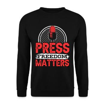 Press freedom is important Press freedom matters - Unisex Sweatshirt - black - Front - Alina (178cm) & Michal (187cm)