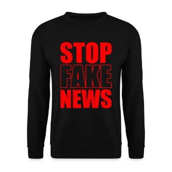 Stop fake news Press freedom Press law - Unisex Sweatshirt - black - Front - Alina (178cm) & Michal (187cm)