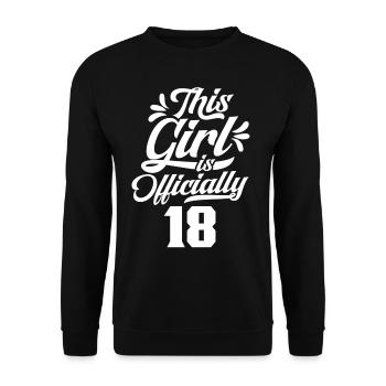 This girl is officially 18 eighteen celebration - Unisex Sweatshirt - black - Front - Alina (178cm) & Michal (187cm)