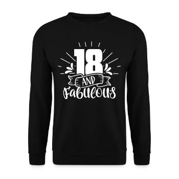 18 and fabulous celebration birthday eighteen - Unisex Sweatshirt - black - Front - Alina (178cm) & Michal (187cm)