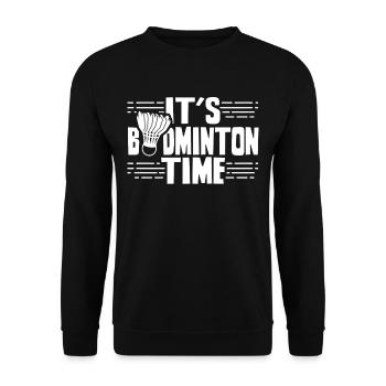It's badminton time Badminton players - Unisex Sweatshirt - black - Front - Alina (178cm) & Michal (187cm)