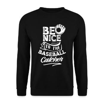 Soyez gentil avec le baseball receveur de baseball - Sweat-shirt Unisexe - noir - Devant - Alina (178cm) & Michal (187cm)