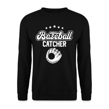 Baseball Catcher Baseball Catcher Player Hobby - Unisex Sweatshirt - black - Front - Alina (178cm) & Michal (187cm)