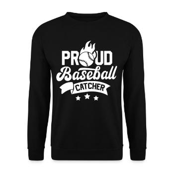 Proud Baseball Catcher Baseball Catcher Player - Unisex Sweatshirt - black - Front - Alina (178cm) & Michal (187cm)