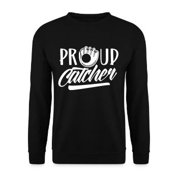 Proud Catcher Hobby Baseball Catcher Player - Unisex Sweatshirt - black - Front - Alina (178cm) & Michal (187cm)