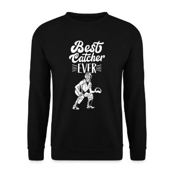 Best Catcher Ever Catcher Baseball Hobby - Unisex Sweatshirt - black - Front - Alina (178cm) & Michal (187cm)