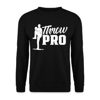 Wurf Profi Spieler Werfer Pitcher Baseball Hobby - Unisex Pullover - Schwarz - Vorne - Alina (178cm) & Michal (187cm)