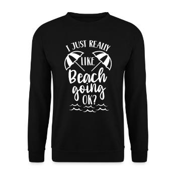 J’aime juste m’allonger sur la plage - Sweat-shirt Unisexe - noir - Devant - Alina (178cm) & Michal (187cm)