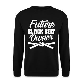 Zukünftiger Schwarzgurt Inhaber Schwarzer Gürtel - Unisex Pullover - Schwarz - Vorne - Alina (178cm) & Michal (187cm)