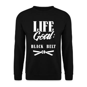 Objectif de vie: Ceinture noire Ceinture noire Gur MMA - Sweat-shirt Unisexe - noir - Devant - Alina (178cm) & Michal (187cm)