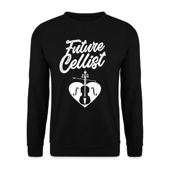 Zukünftiger Cellist Cellos Cello Musiker - Unisex Pullover - Schwarz - Vorne - Alina (178cm) & Michal (187cm)