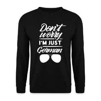 Keine Sorge Ich Bin Nur Deutscher Stimme Deutsch - Unisex Pullover - Schwarz - Vorne - Alina (178cm) & Michal (187cm)
