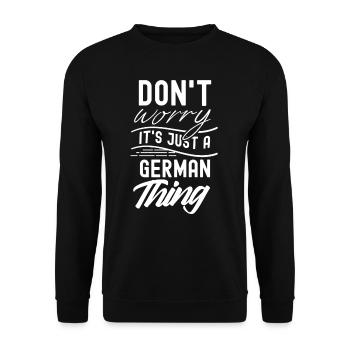 No fear is just a German thing German - Unisex Sweatshirt - black - Front - Alina (178cm) & Michal (187cm)