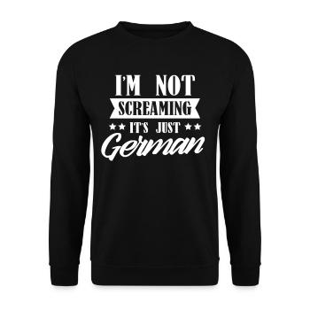 I don't scream it's just German Germany - Unisex Sweatshirt - black - Front - Alina (178cm) & Michal (187cm)