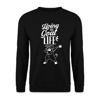 Goats Life Goat Animal Domestic Goat Lovers - Unisex Sweatshirt - black - Front - Alina (178cm) & Michal (187cm)