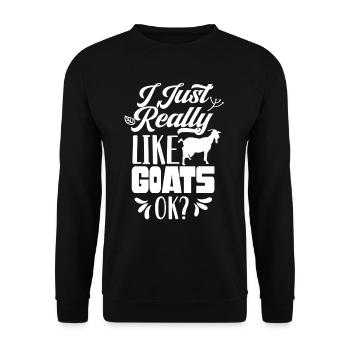 I like goats just very animal domestic goat goat goat - Unisex Sweatshirt - black - Front - Alina (178cm) & Michal (187cm)