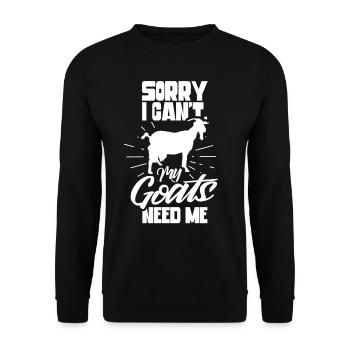 Malheureusement, mes chèvres n’ont pas besoin de moi animal - Sweat-shirt Unisexe - noir - Devant - Alina (178cm) & Michal (187cm)