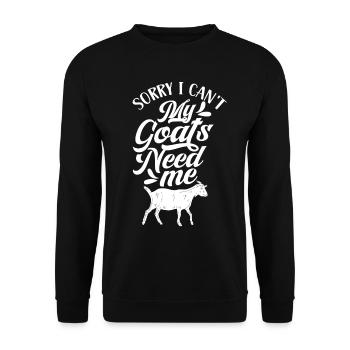 Malheureusement, mes chèvres n’ont pas besoin de moi animal - Sweat-shirt Unisexe - noir - Devant - Alina (178cm) & Michal (187cm)