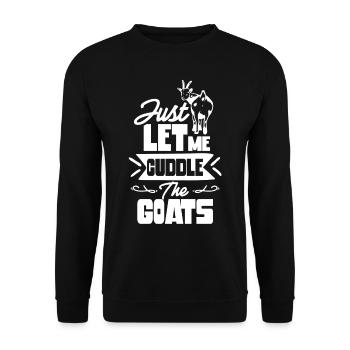 Let me just pet the goats goat animal - Unisex Sweatshirt - black - Front - Alina (178cm) & Michal (187cm)