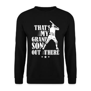 Das Ist Mein Enkel Da Draußen Beim Baseball Sport - Unisex Pullover - Schwarz - Vorne - Alina (178cm) & Michal (187cm)
