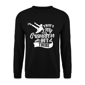 Das Ist Mein Enkel Da Draußen Fußball Hobby Sport - Unisex Pullover - Schwarz - Vorne - Alina (178cm) & Michal (187cm)