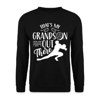 Das Ist Mein Enkel Da Draußen Beim Volleyball - Unisex Pullover - Schwarz - Vorne - Alina (178cm) & Michal (187cm)