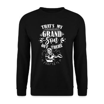 Das Ist Mein Enkel Da Draußen American Football - Unisex Pullover - Schwarz - Vorne - Alina (178cm) & Michal (187cm)