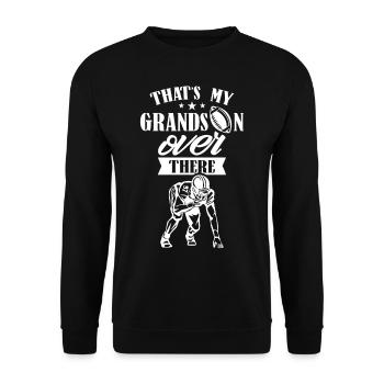 Das Ist Mein Enkel Da Draußen American Football - Unisex Pullover - Schwarz - Vorne - Alina (178cm) & Michal (187cm)