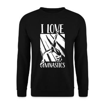 Ich Liebe Gymnastik Turnen Turner Gymnast - Unisex Pullover - Schwarz - Vorne - Alina (178cm) & Michal (187cm)