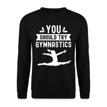 Vous devriez essayer Gymnastique Gymnastique Gymnaste - Sweat-shirt Unisexe - noir - Devant - Alina (178cm) & Michal (187cm)