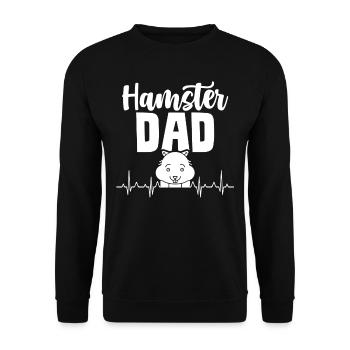 Hamster-Papa Haustier Süß Hamster Besitzer - Unisex Pullover - Schwarz - Vorne - Alina (178cm) & Michal (187cm)