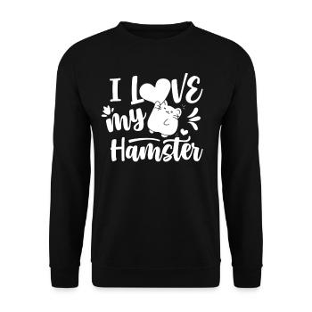 I love my hamster cute pet owner - Unisex Sweatshirt - black - Front - Alina (178cm) & Michal (187cm)
