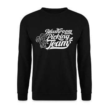 Mushroom Pickers Team Mushroom Pickers Mushrooms - Unisex Sweatshirt - black - Front - Alina (178cm) & Michal (187cm)