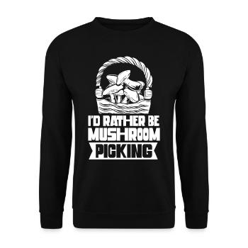 Je préfère cueillir des champignons Cueilleurs de champignons - Sweat-shirt Unisexe - noir - Devant - Alina (178cm) & Michal (187cm)