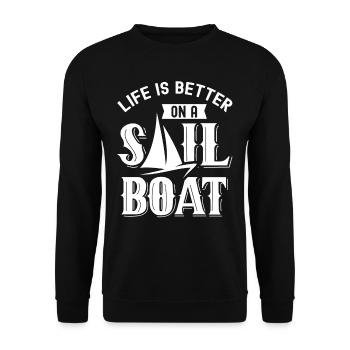 La vie est meilleure en naviguant sur un voilier - Sweat-shirt Unisexe - noir - Devant - Alina (178cm) & Michal (187cm)
