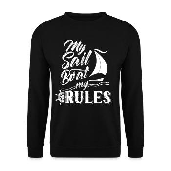 Mon bateau Mes règles Voilier Marins Voile - Sweat-shirt Unisexe - noir - Devant - Alina (178cm) & Michal (187cm)