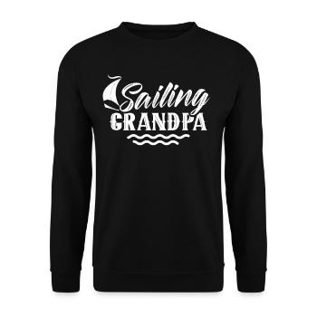 Grand-père à voile Marins Voilier - Sweat-shirt Unisexe - noir - Devant - Alina (178cm) & Michal (187cm)