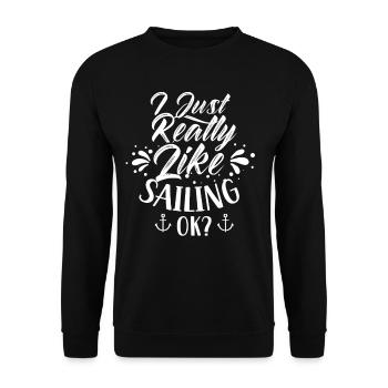 J’aime juste naviguer très voilier voilier - Sweat-shirt Unisexe - noir - Devant - Alina (178cm) & Michal (187cm)