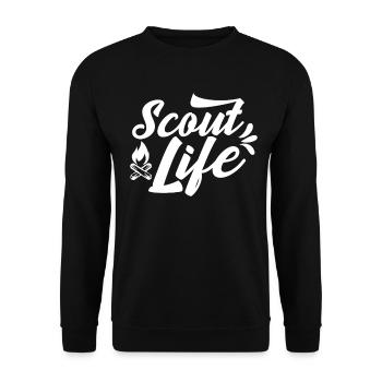 Pfadfinder Leben Sippe Pfadfinden Zeltlager - Unisex Pullover - Schwarz - Vorne - Alina (178cm) & Michal (187cm)