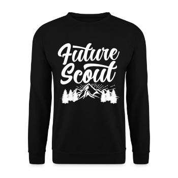 Zukünftiger Pfadfinder Zeltlager Sippe Pfadfinden - Unisex Pullover - Schwarz - Vorne - Alina (178cm) & Michal (187cm)