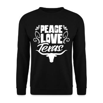 Peace Love Texas Texan Pride Texans - Unisex Sweatshirt - black - Front - Alina (178cm) & Michal (187cm)
