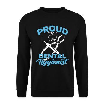 Proud Dental Hygienist Dentist Dental Hygiene - Unisex Sweatshirt - black - Front - Alina (178cm) & Michal (187cm)